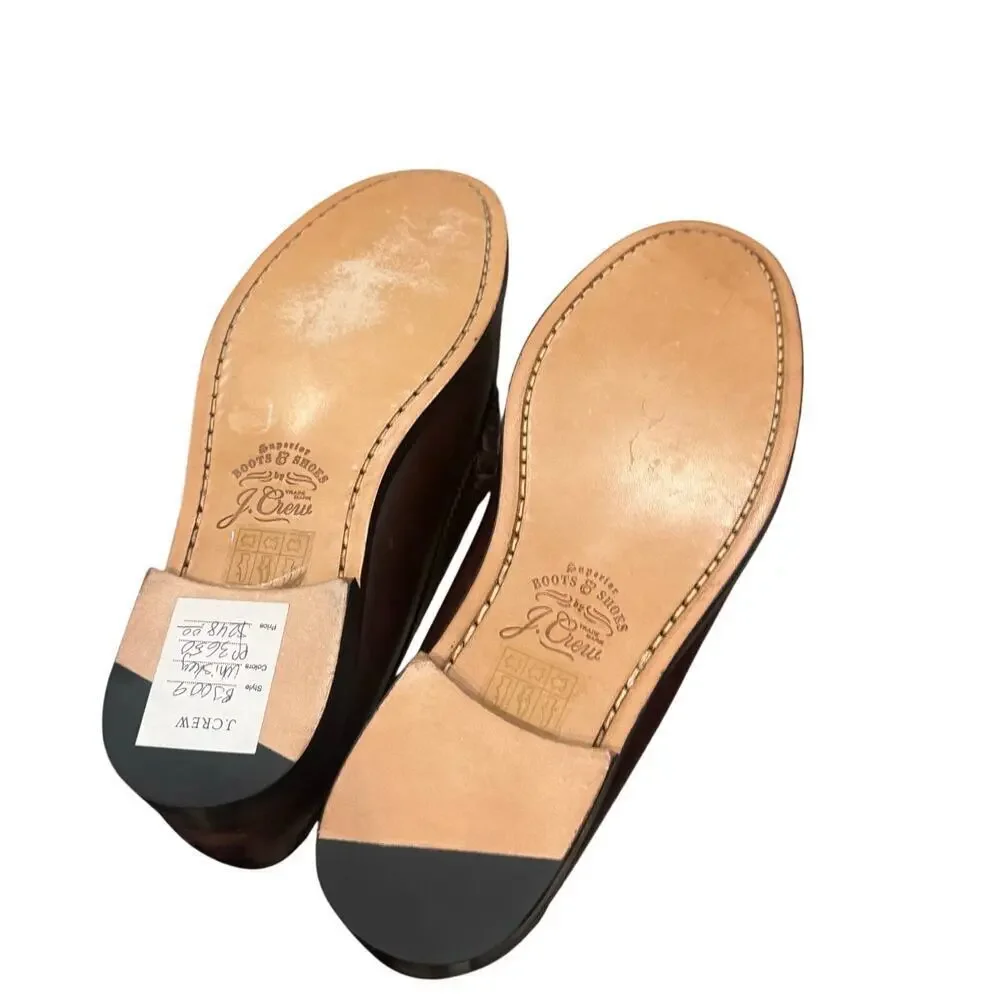 J. Crew Men's Camden Loafers with Leather Soles Whiskey Brown Size 8.5 NWOB